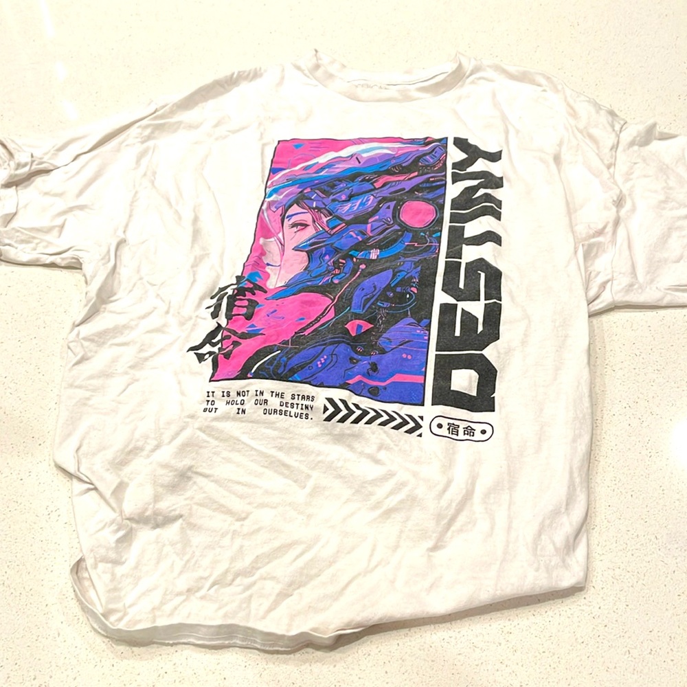Anime shirt with back tie knot detail